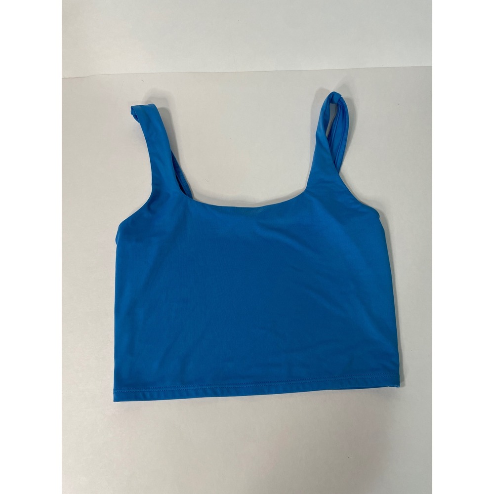 Express  Cropped Tank Top Womens Small Blue Excellent Square Neck Cropped